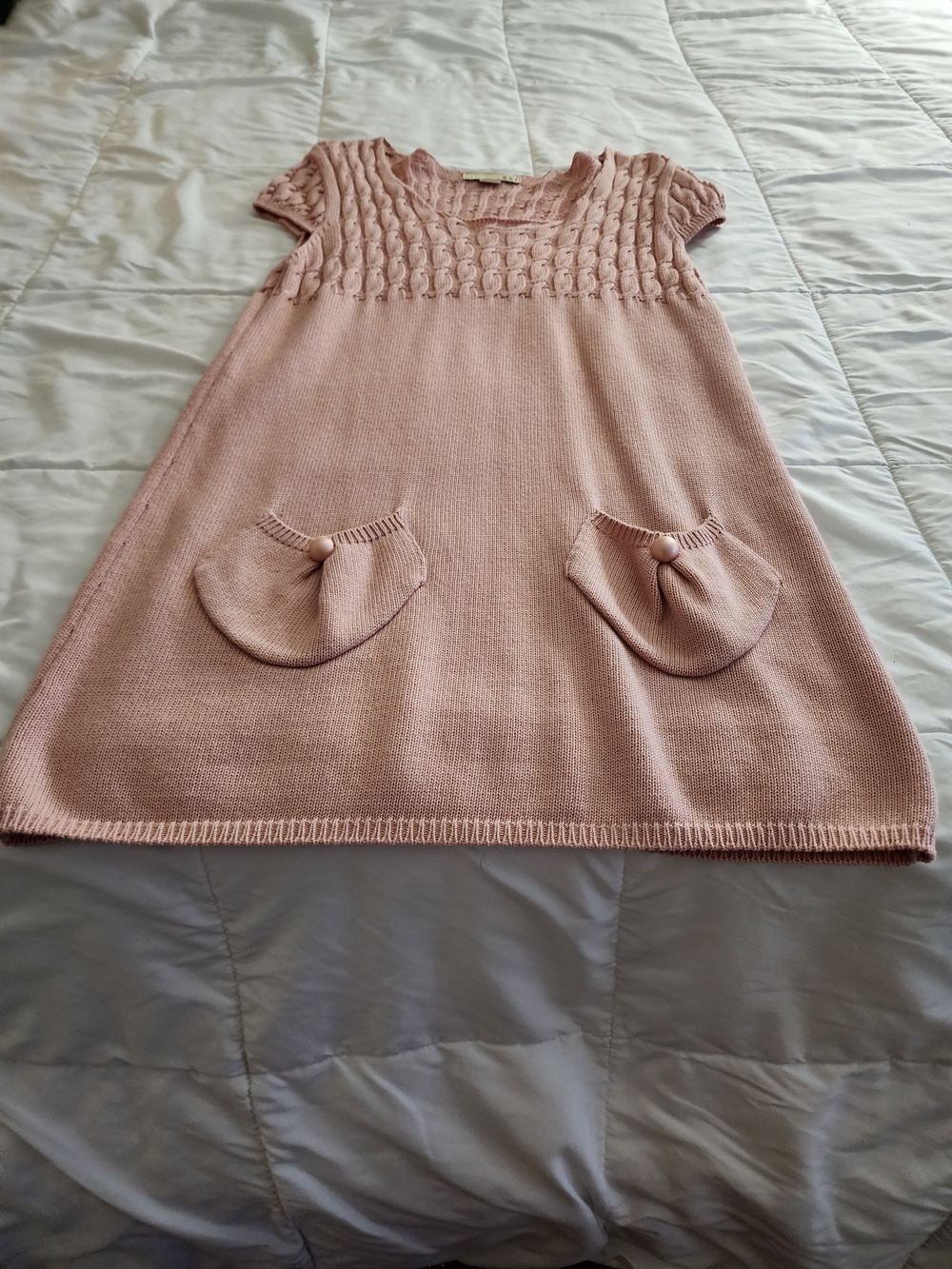 Women’s Pink Knit Crop Top with Pocket Detail